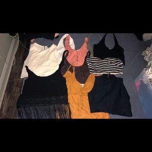 Lot of crops tops and bodysuits, size medium.